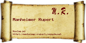 Manheimer Rupert névjegykártya